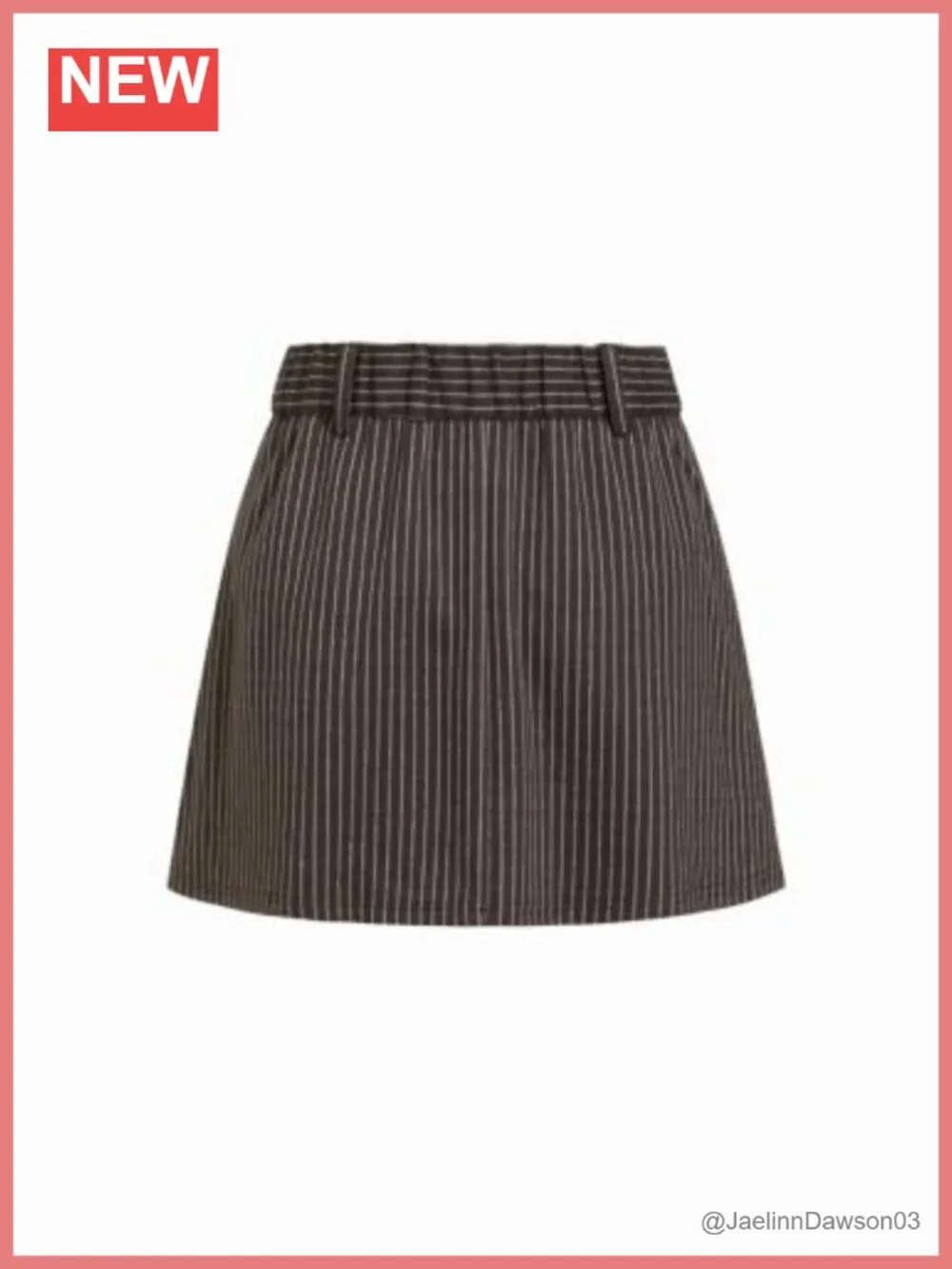 CIDER Striped Mini Skort with Built-in Shorts Y2K Going Out Skirt